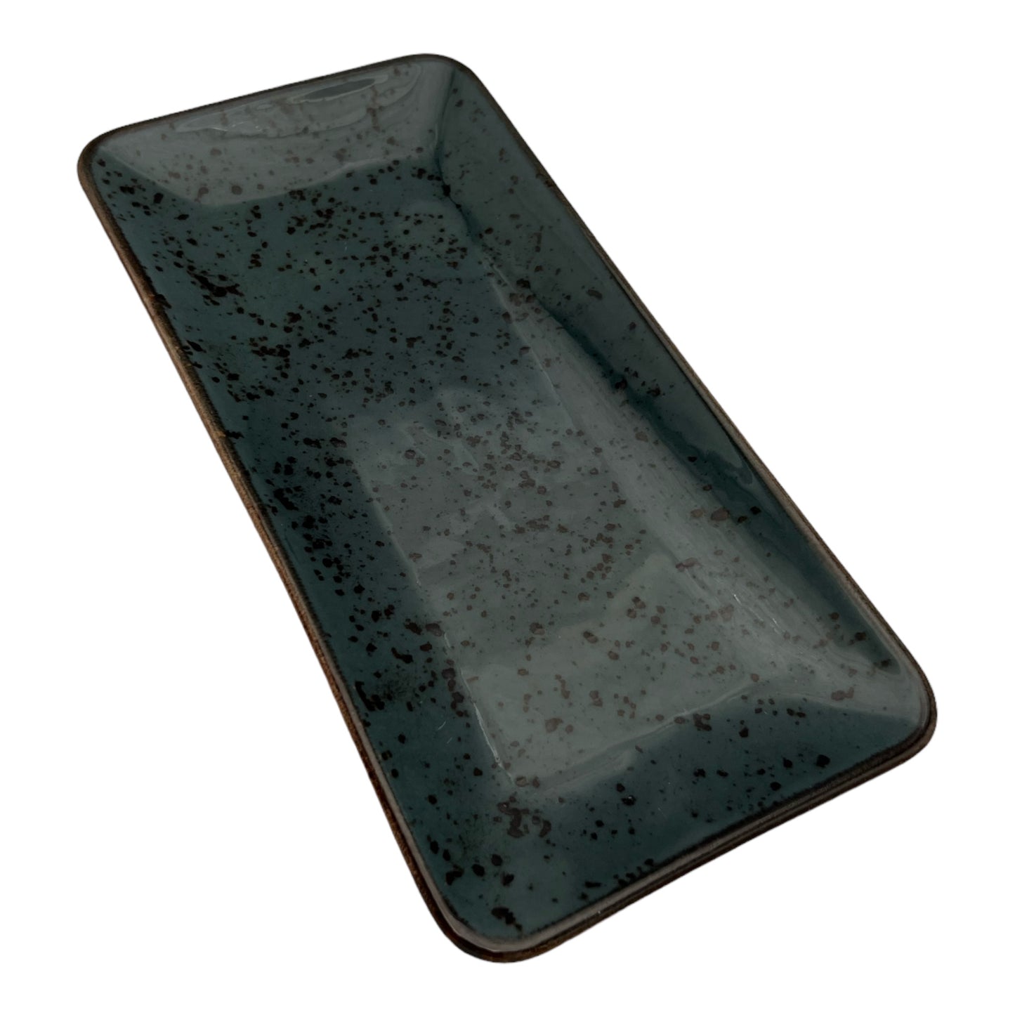 Teal Speckled Serving Platter - Medium