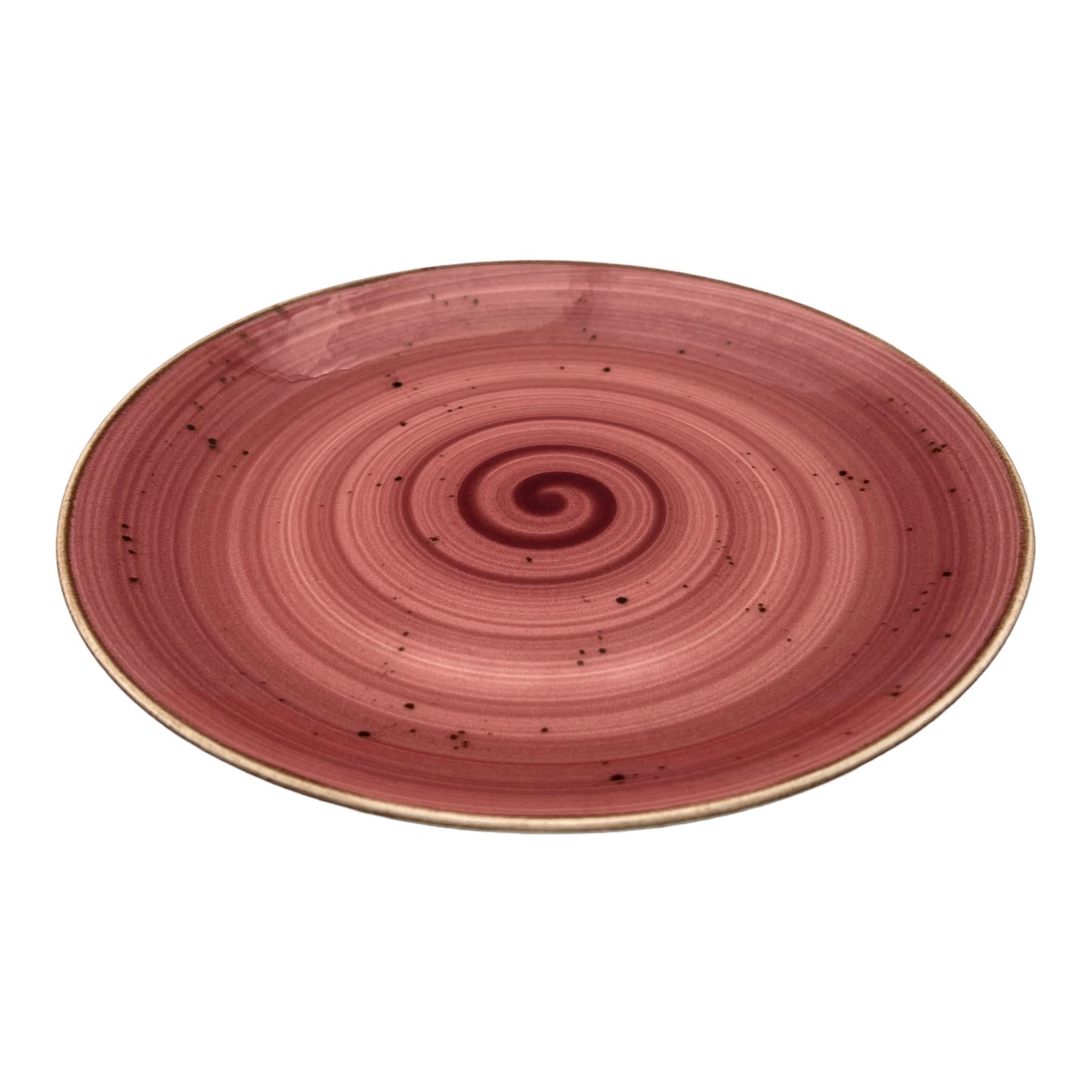 Pink Speckled Spiral Dinner Plate Medium