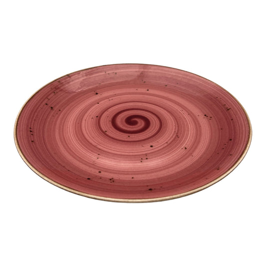 B-GRADE - Pink Speckled Spiral Dinner Plate Medium