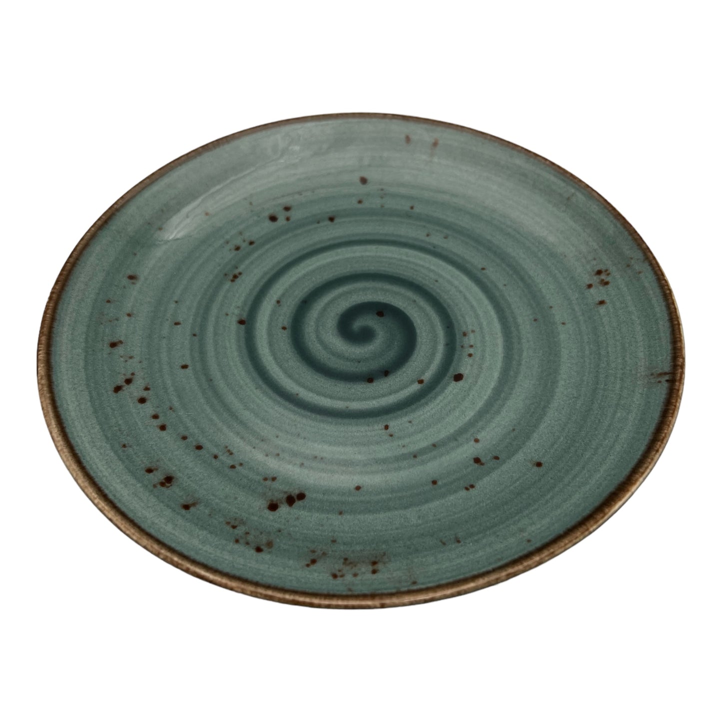 Teal Speckled Spiral Side Plate