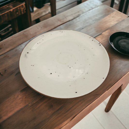 Cream Speckled Dinner Plate - Small