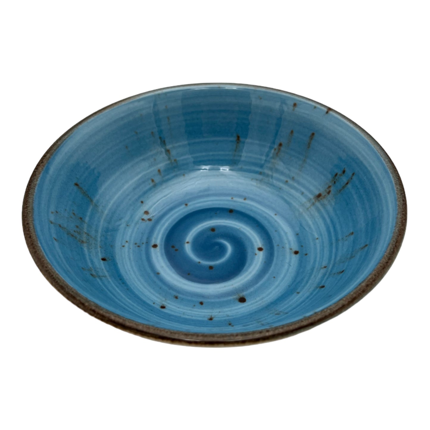 Blue Speckled Spiral Bowl