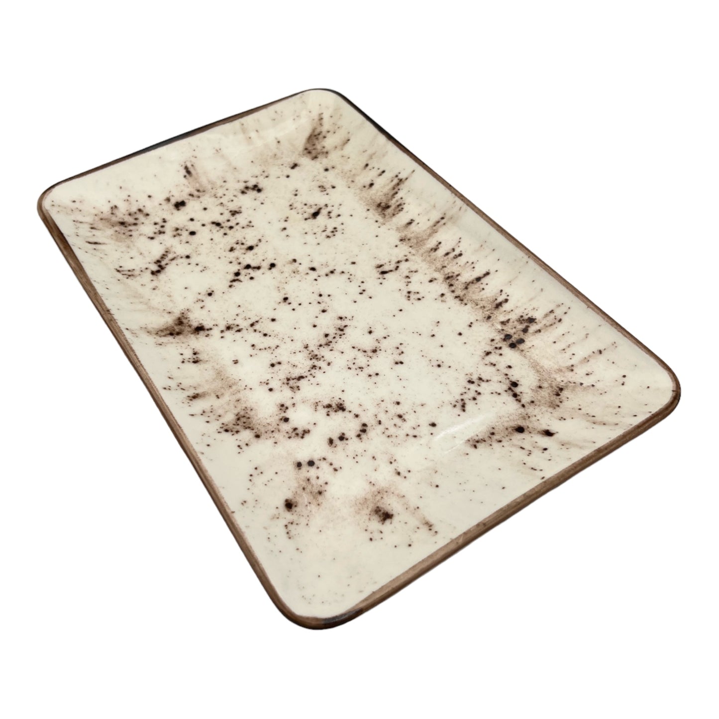 Cream Speckled Serving Platter - Large