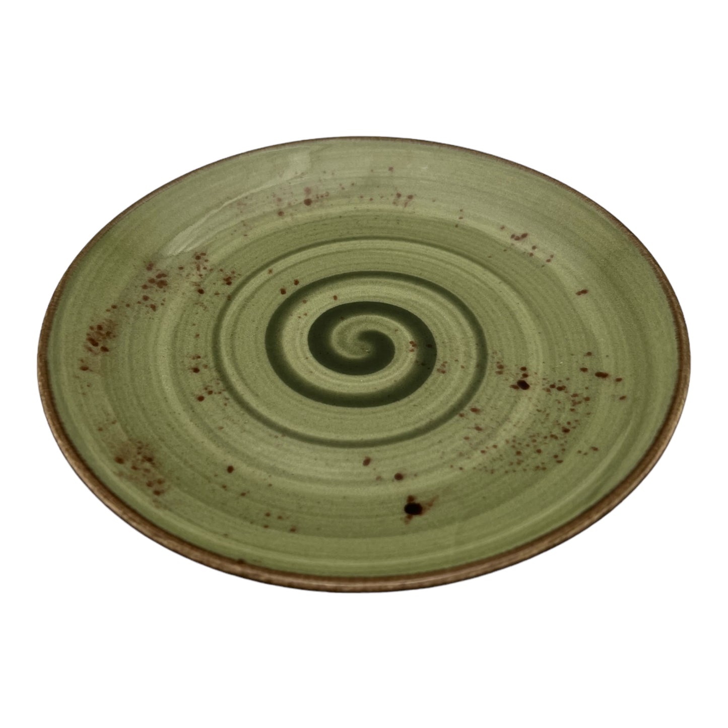 Olive Green Speckled Spiral Side Plate