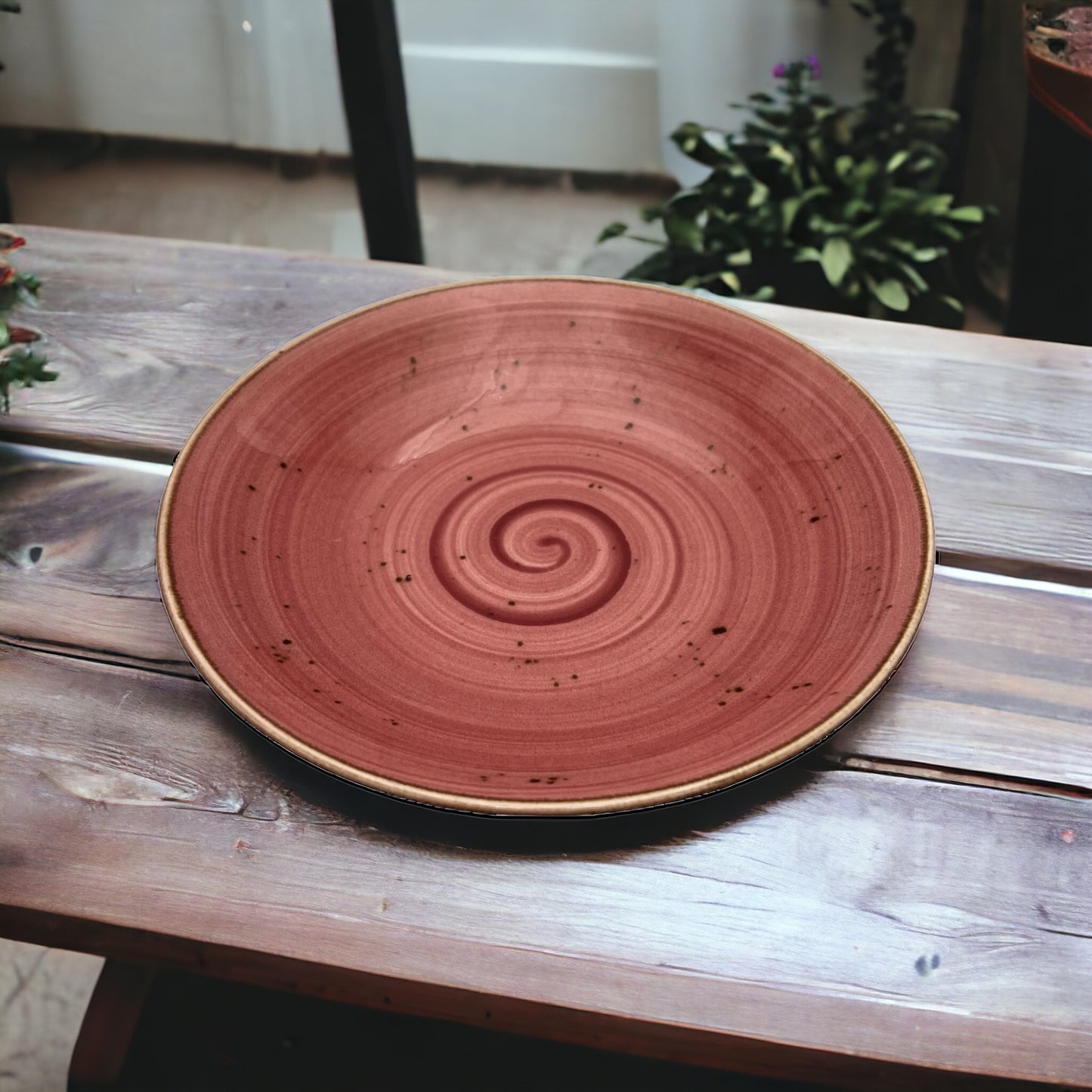 Pink Speckled Spiral Pasta Bowl - Small