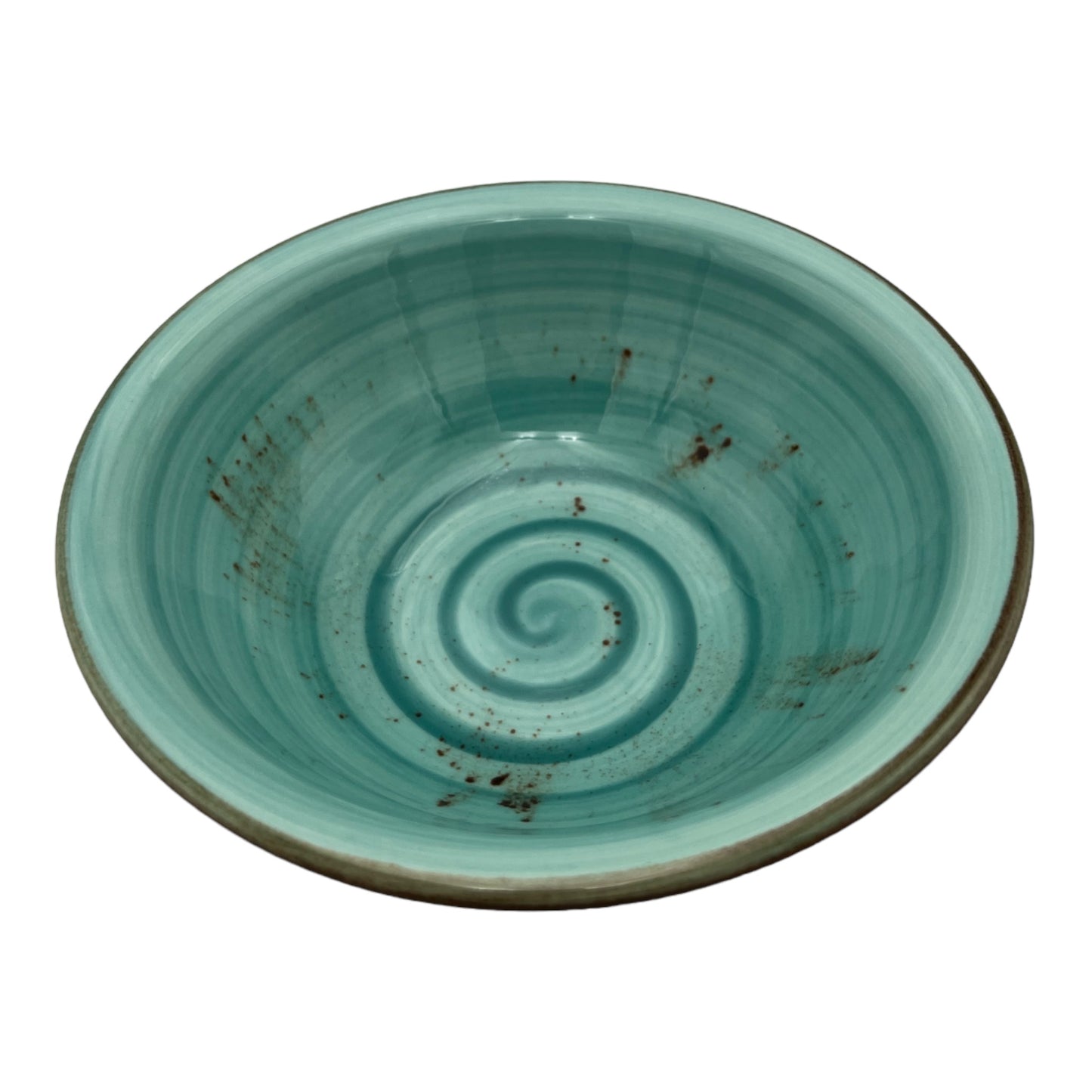 Turquoise Speckled Spiral Bowl