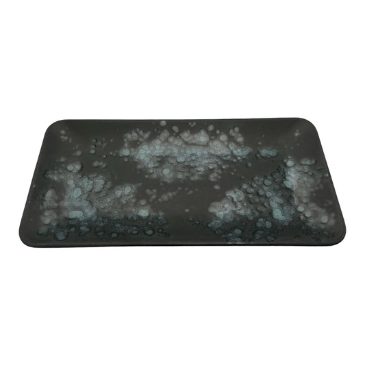 B-GRADE - Charcoal and Blue Splattered Serving Platter - Medium