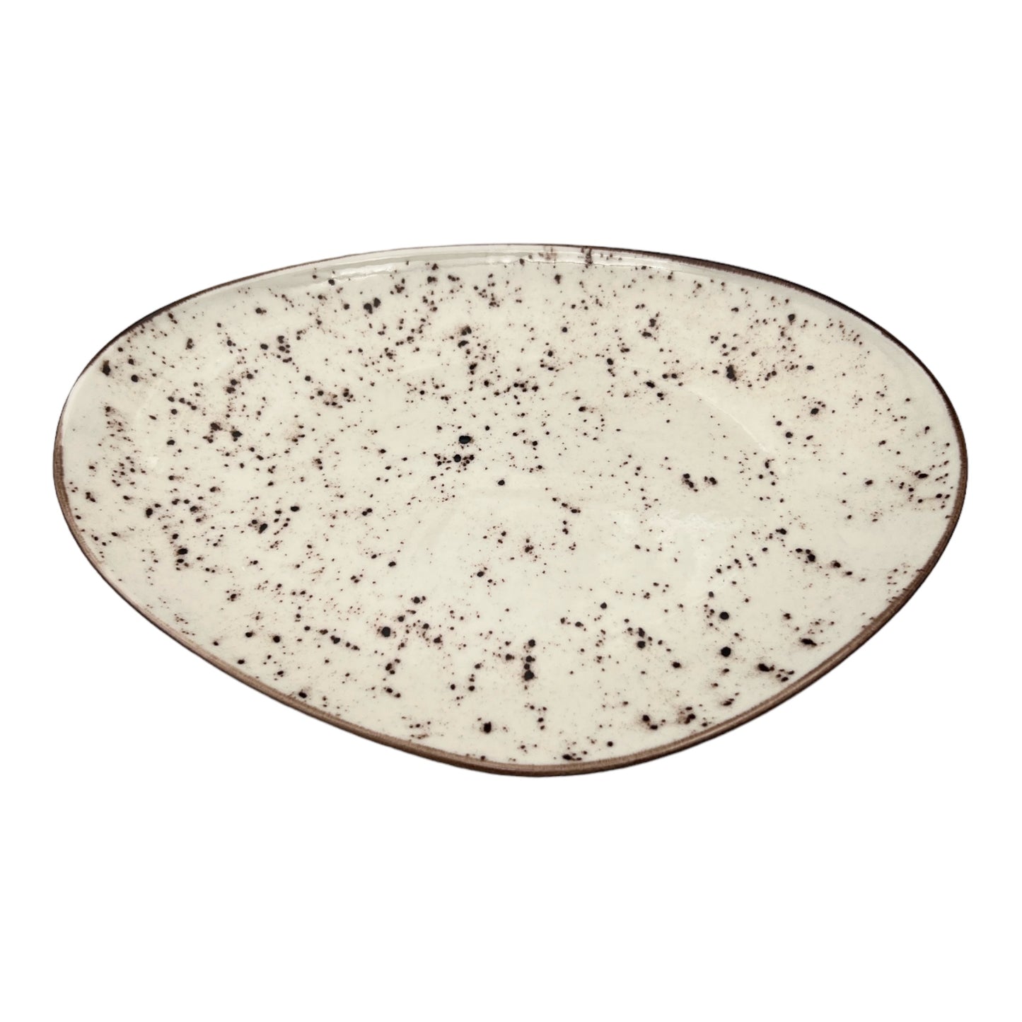 Cream Speckled Serving Platter - Large