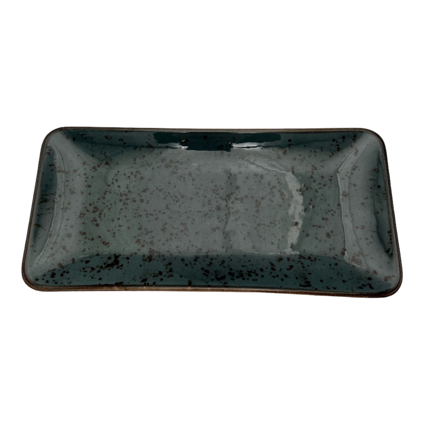 Teal Speckled Serving Platter - Medium