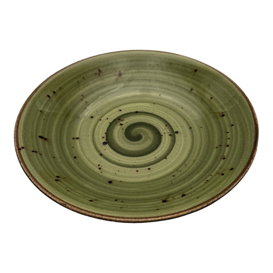 Olive Green Speckled Spiral Pasta Bowl - Small