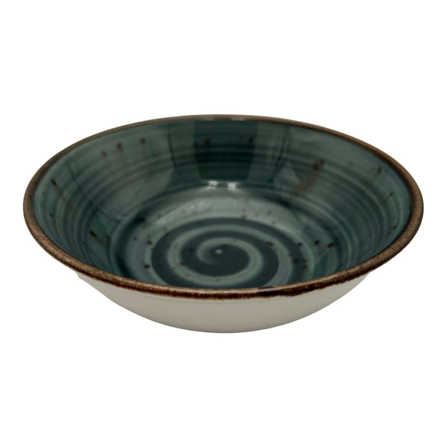 Teal Speckled Spiral Bowl