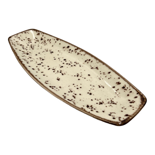 Cream Speckled Serving Platter - Small