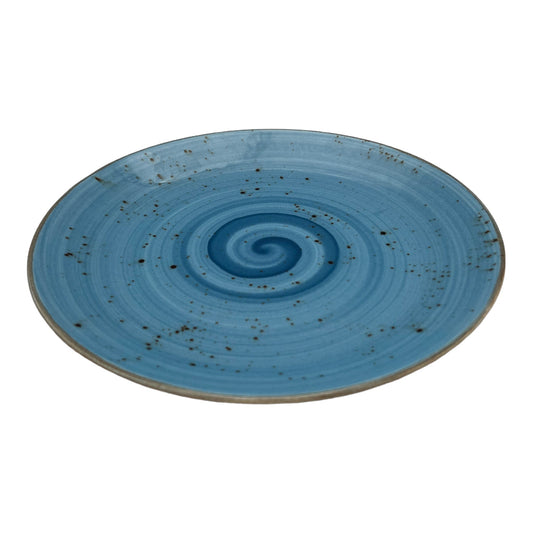 B-GRADE - Blue Speckled Spiral Dinner Plate - Small