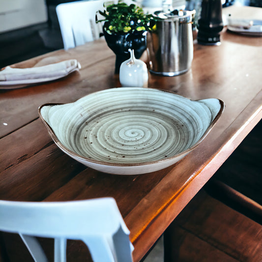 Grey Round Eared Dish - Large