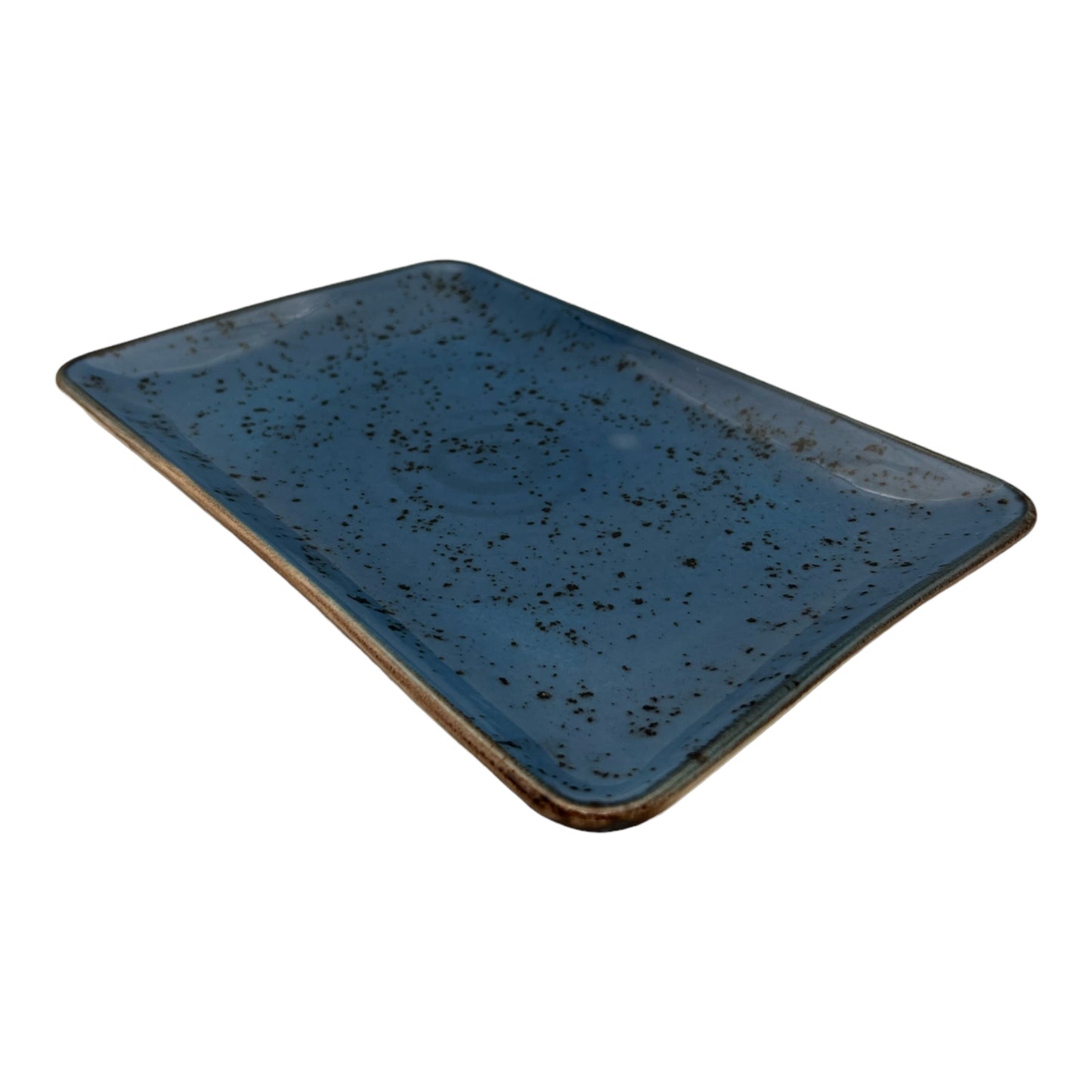 Blue Speckled Spiral Serving Platter - Large