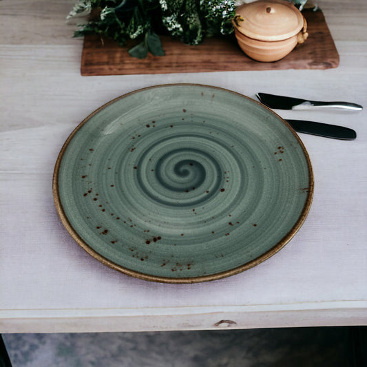 Teal Speckled Spiral Side Plate