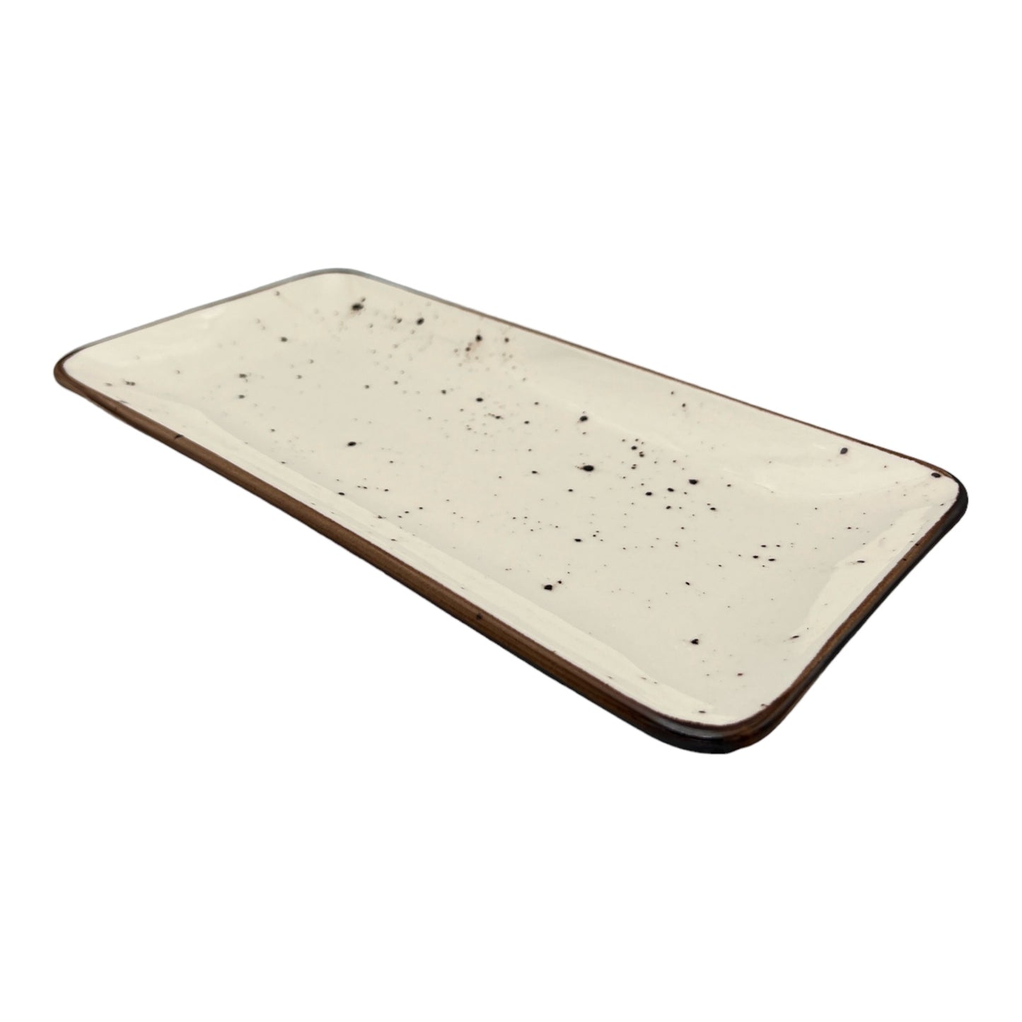 Cream Speckled Serving Platter - Medium