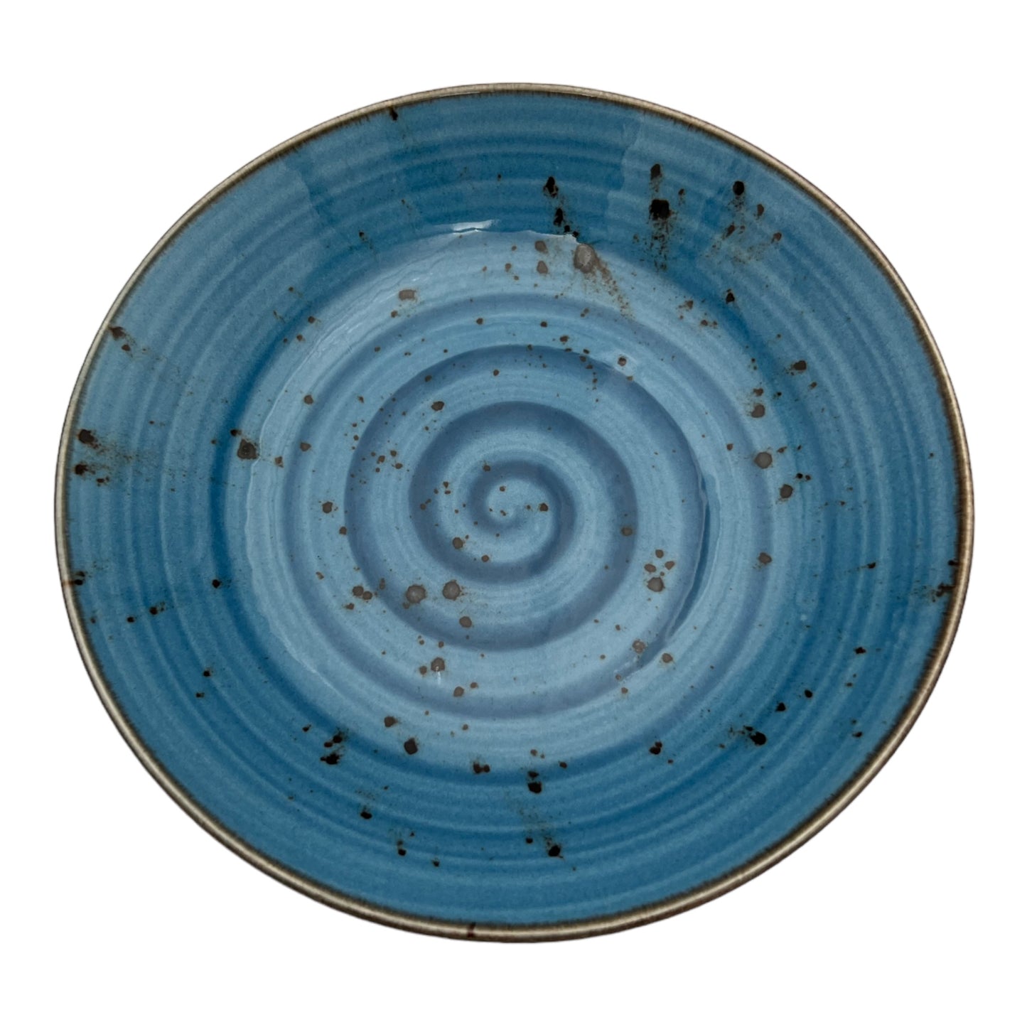 Blue Speckled Spiral Dessert Bowl