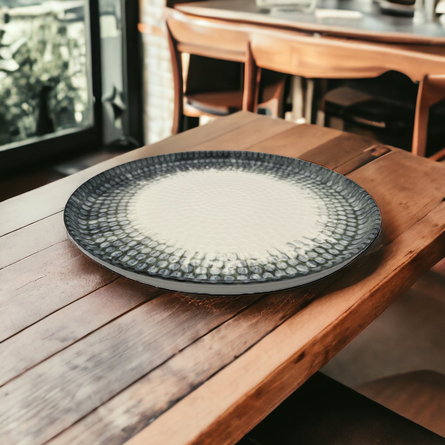 Honeycomb Grey Dinner Plate - Large