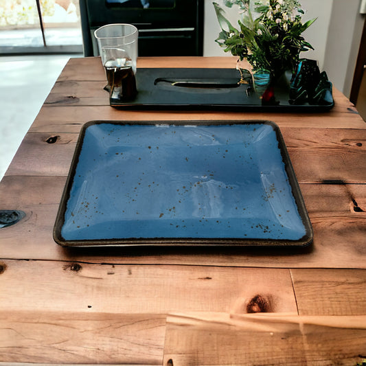 Blue Speckled Serving Platter - Large