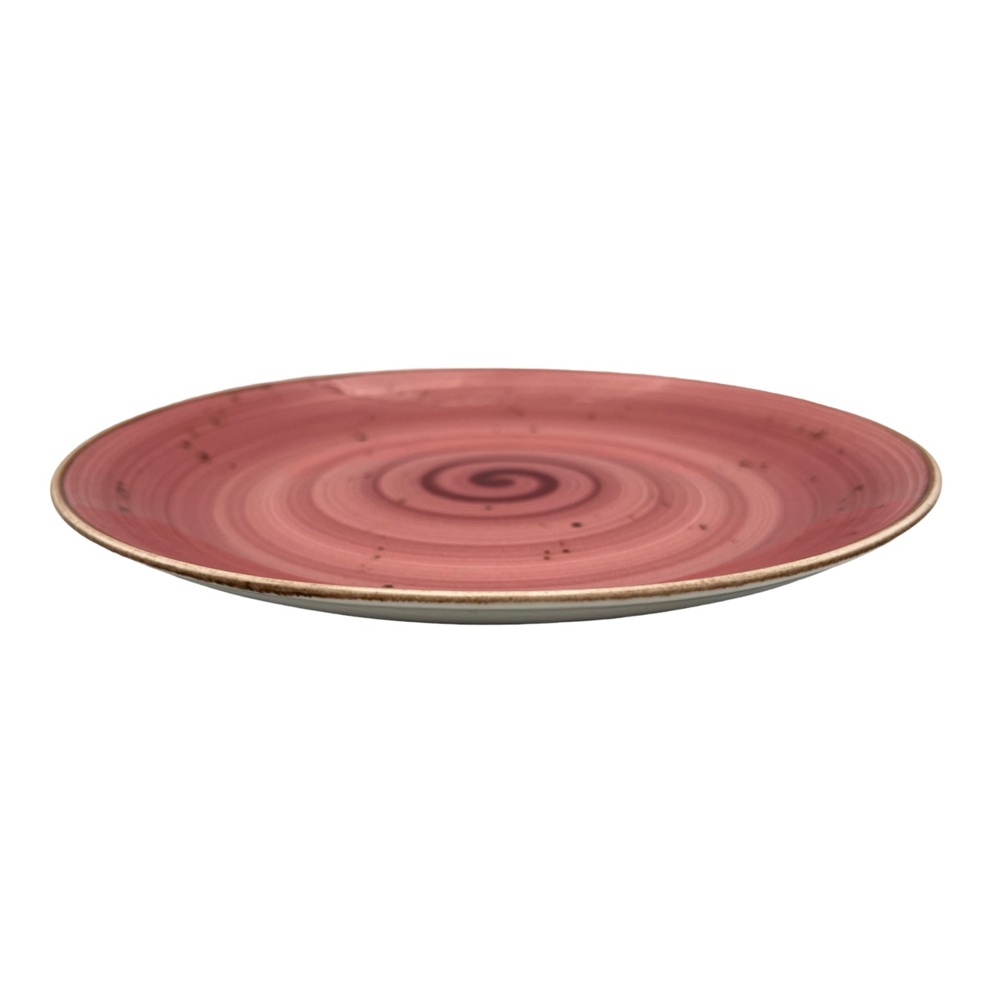 Pink Speckled Spiral Dinner Plate Medium