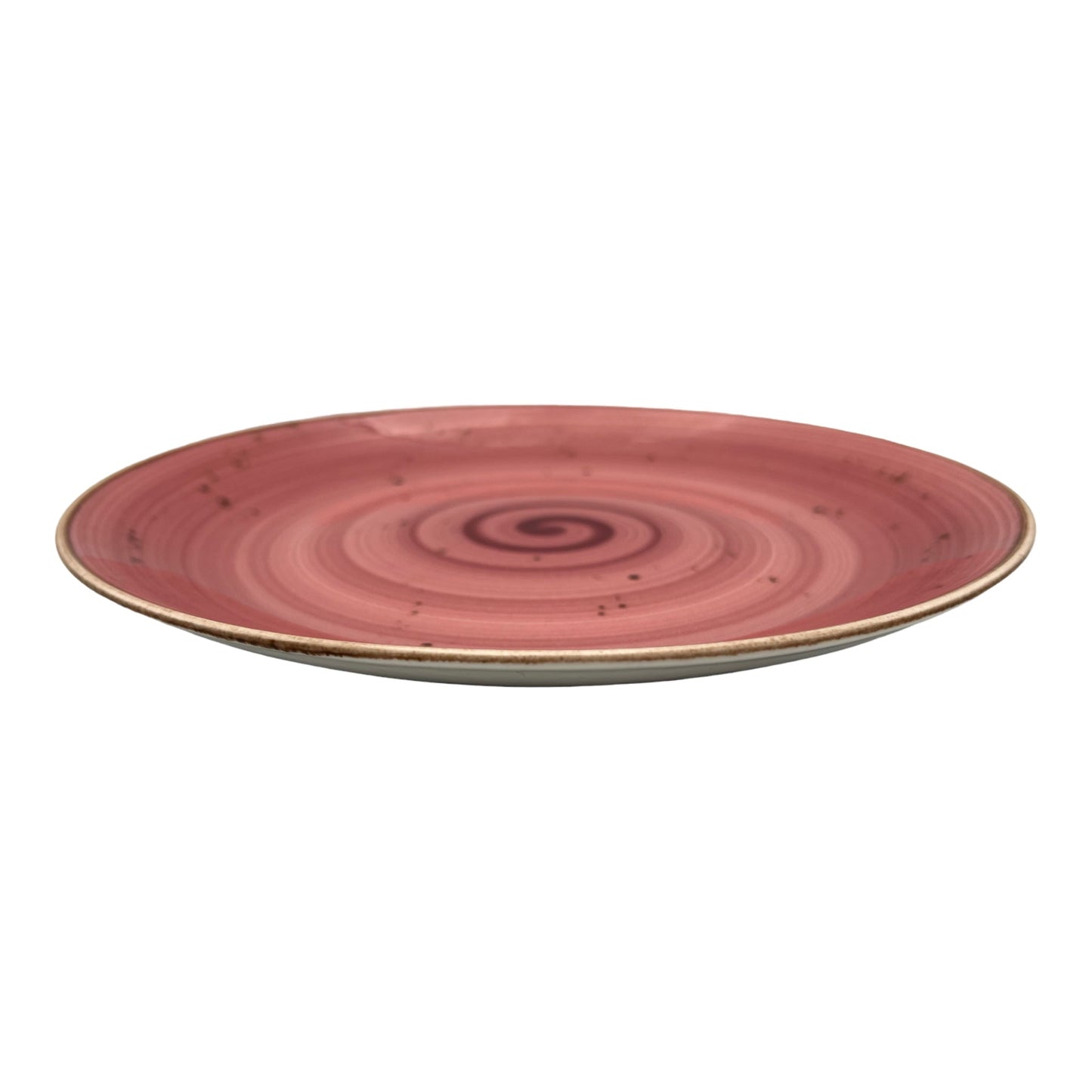 B-GRADE - Pink Speckled Spiral Dinner Plate Medium