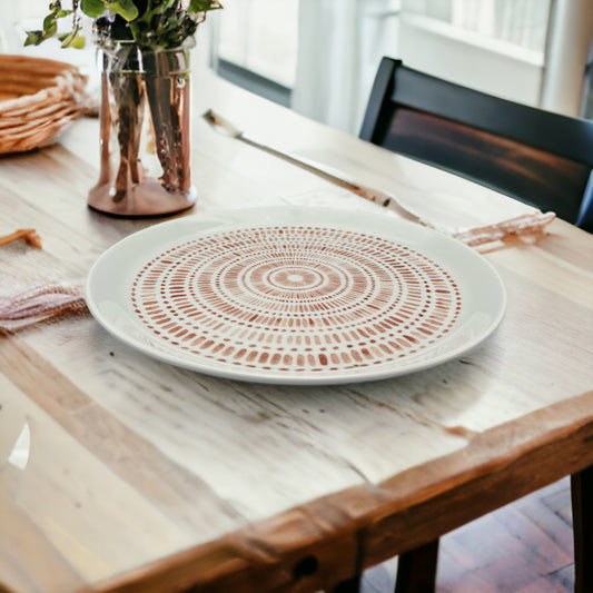 Orange Fossil Dinner Plate - Medium