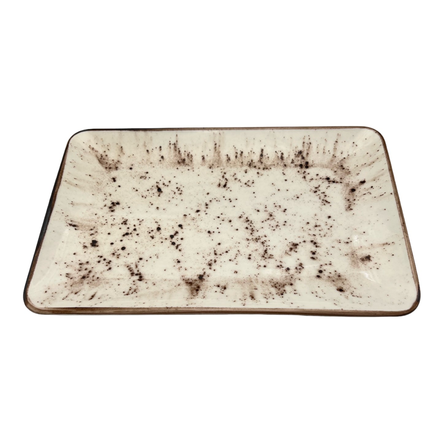 Cream Speckled Serving Platter - Large