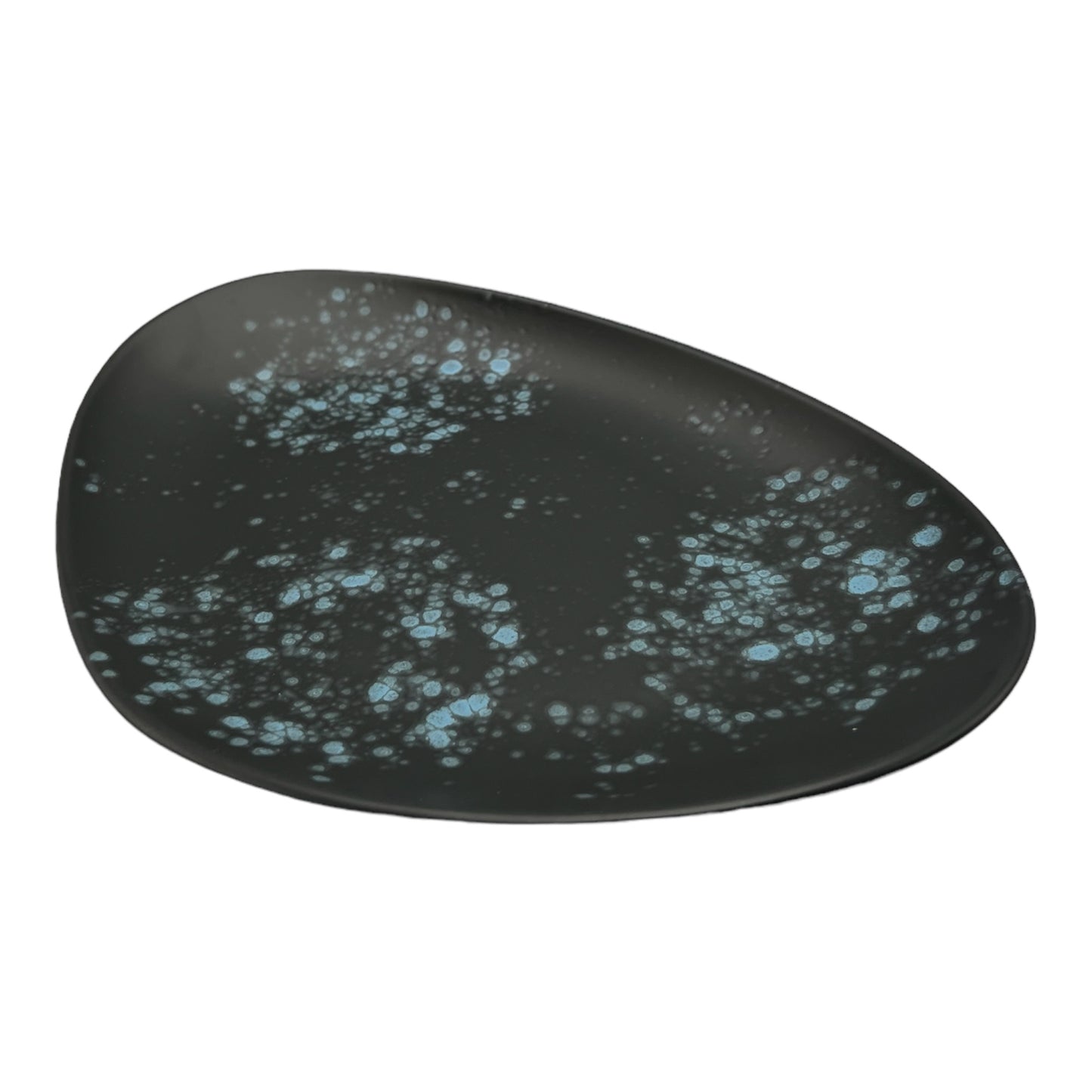 Charcoal And Blue Splattered Serving Platter - Large