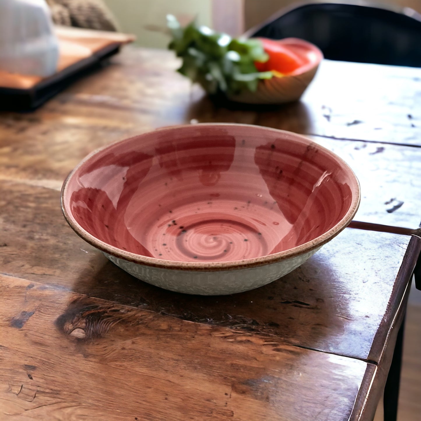 Pink Speckled Spiral Bowl