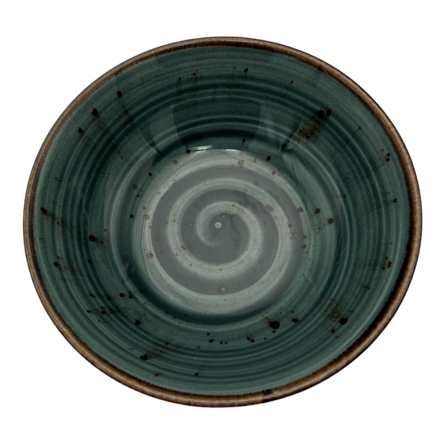 Teal Speckled Spiral Bowl