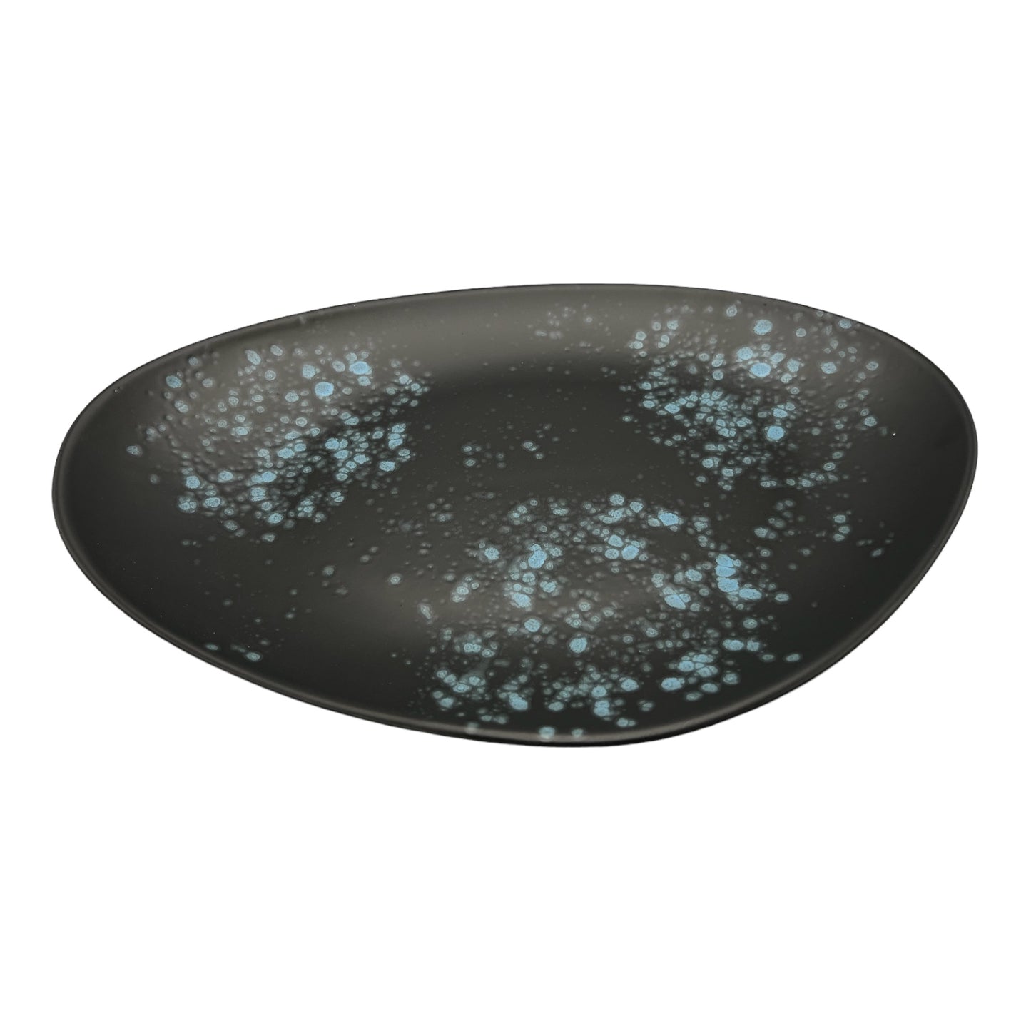 Charcoal And Blue Splattered Serving Platter - Large