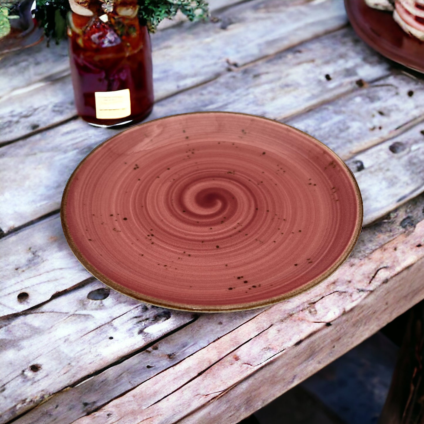 Pink Speckled Spiral Side Plate