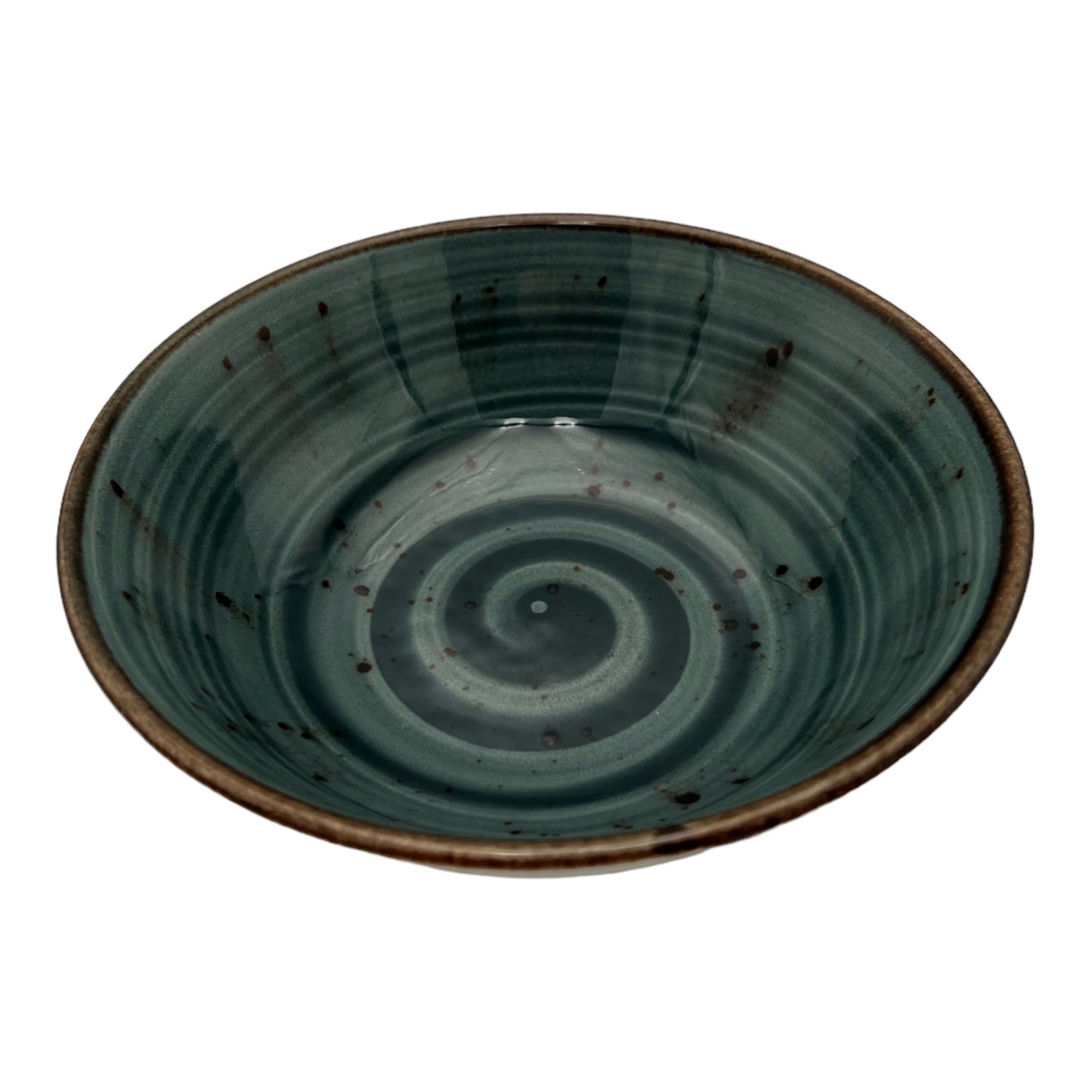 Teal Speckled Spiral Bowl