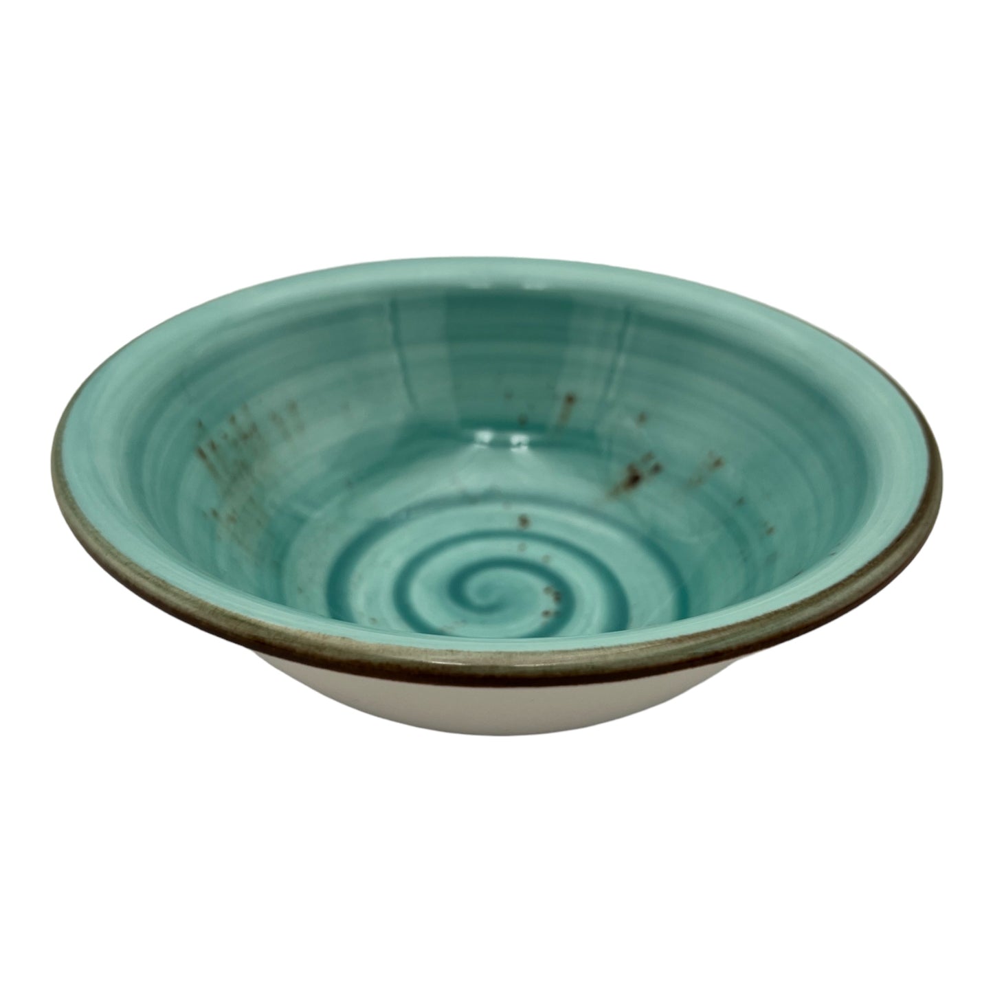 Turquoise Speckled Spiral Bowl