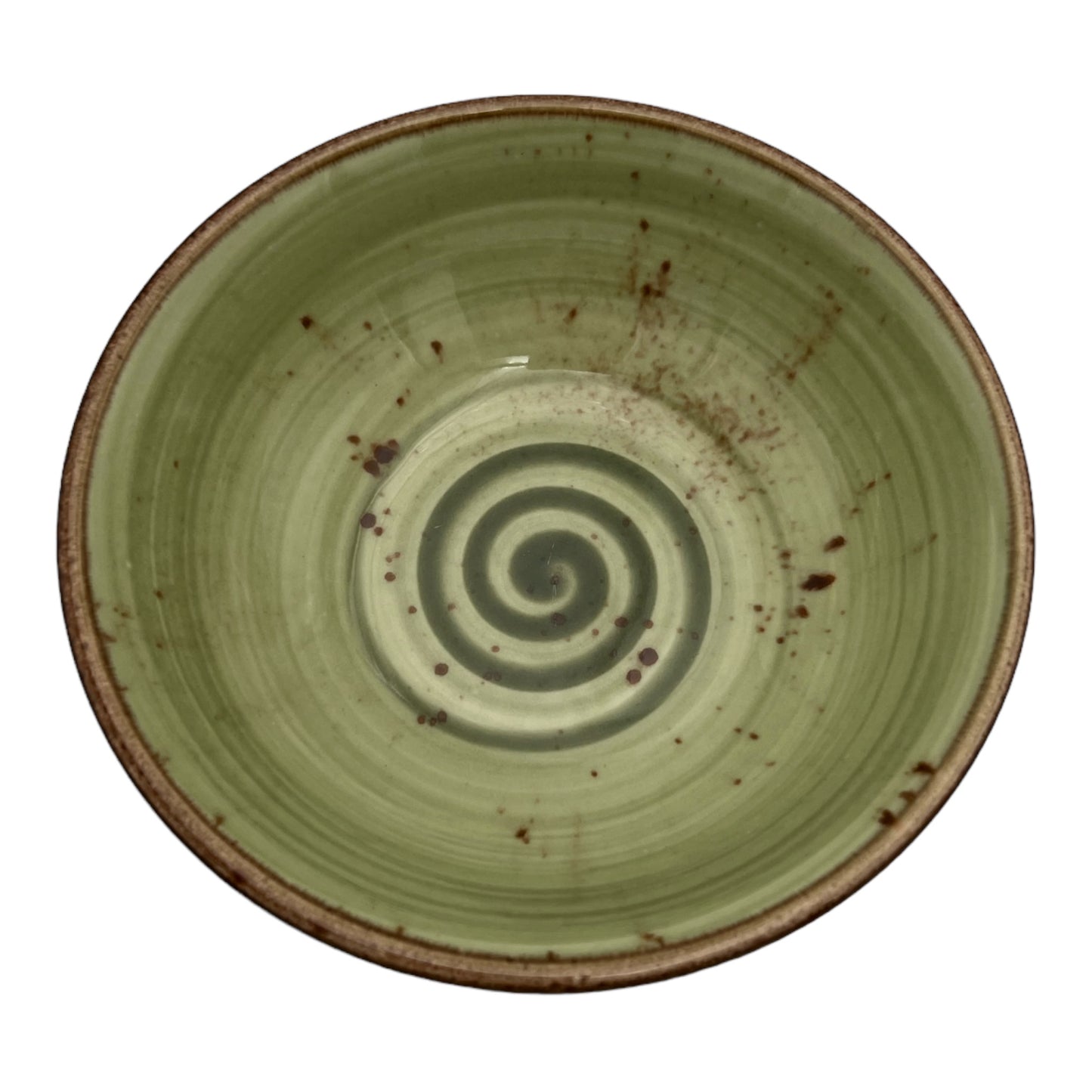 Olive Green Speckled Spiral Bowl